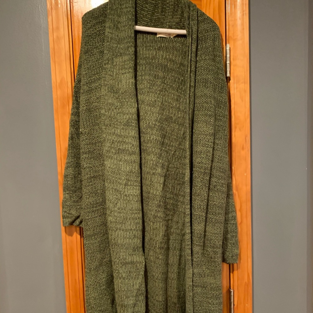 Green Cardigan Duster